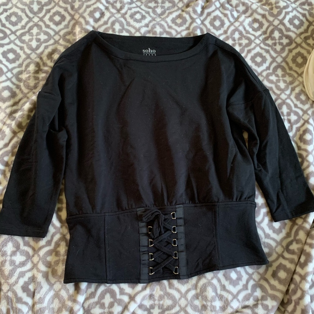 3/$25 Corset Top Black Tee